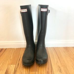 Matte Black Hunter Rain Boots